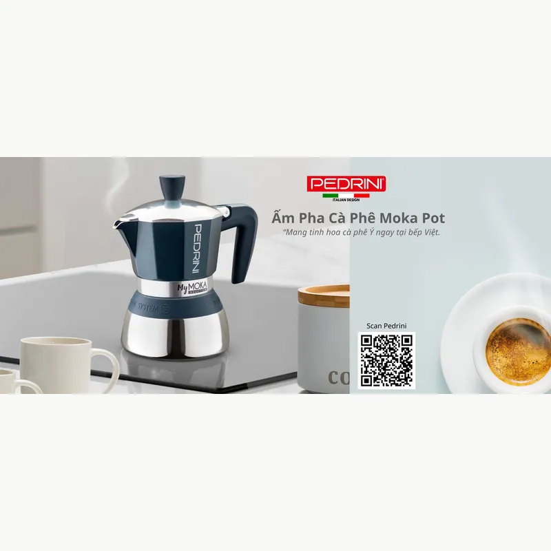 PEDRINI Kaffettiera 3 Tách - Đỏ 12