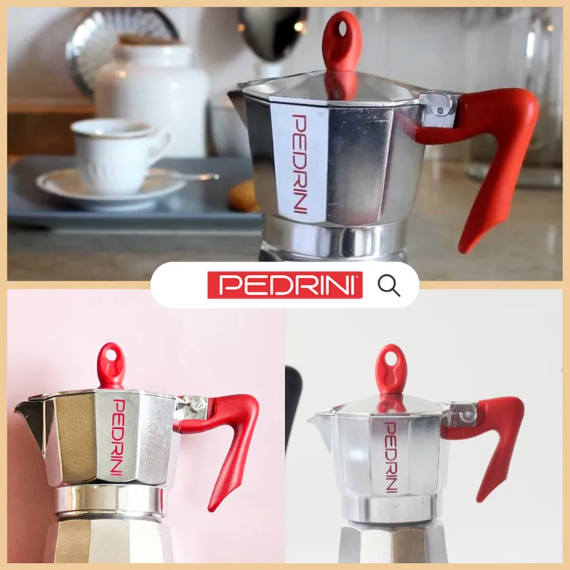 Combo 2x PEDRINI Tay Cầm Thay Thế Kaffettiera Ấm Pha Cà Phê 2 Tách - Đỏ 14