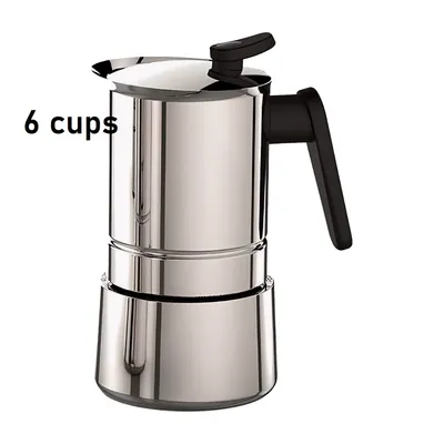 PEDRINI Coffee Maker 6 Cups Stainless Steel - Silvery