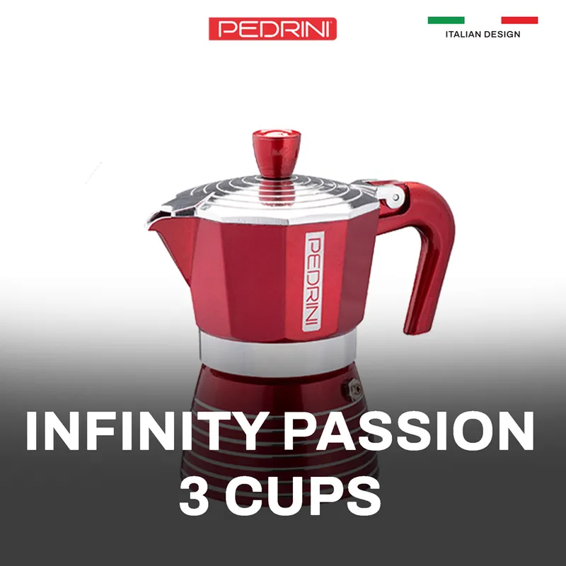 PEDRINI Infinity Passion Ấm Pha Cà Phê 3 Tách - Đỏ 11