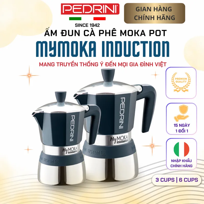 PEDRINI Kaffettiera Ấm Pha Cà Phê 1 Tách - Đỏ 13