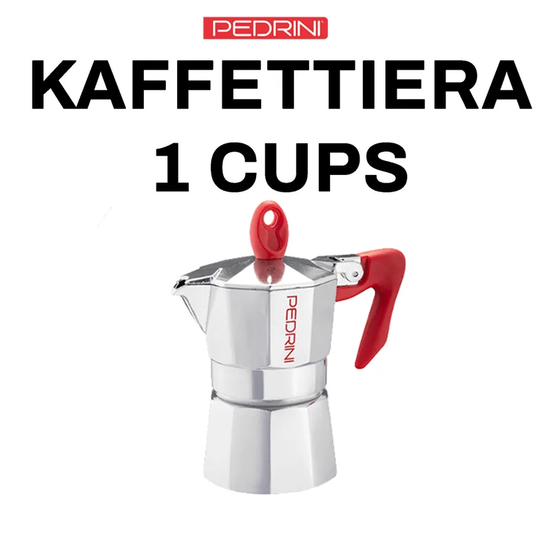 PEDRINI Kaffettiera Ấm Pha Cà Phê 1 Tách - Đỏ 8