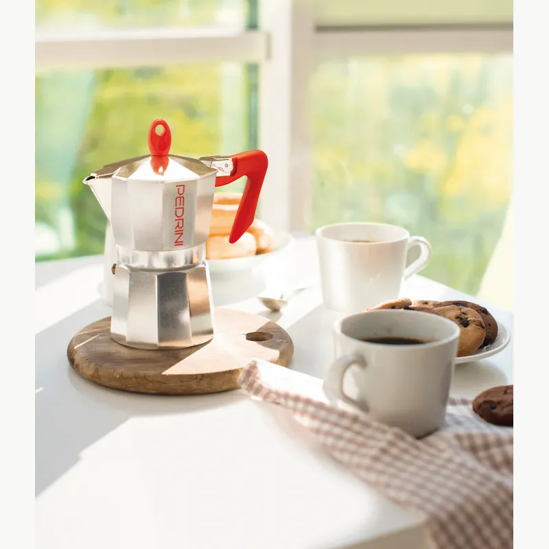 PEDRINI Kaffettiera Ấm Pha Cà Phê 6 Tách - Đỏ 2