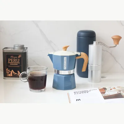 PEDRINI MyMoka Color Coffee Maker 3 Cups - Vintage Blue