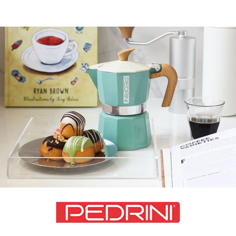 PEDRINI MyMoka Color Ấm Pha Cà Phê 3 Tách - Xanh Lá Vintage 12