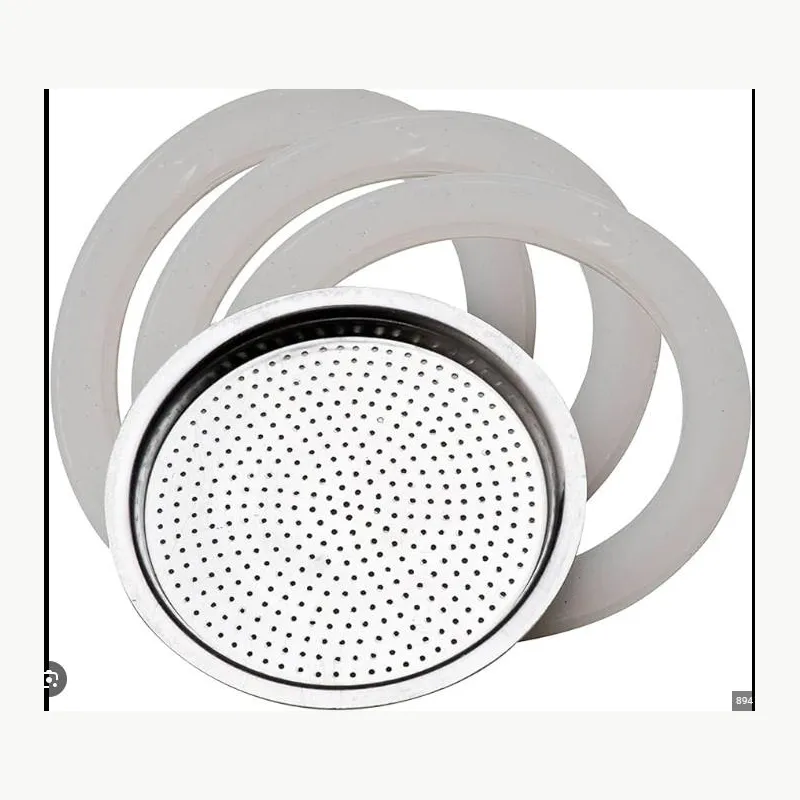PEDRINI Bộ 3 Gioăng & 1 Lọc Thay Thế Kaffettiera Ấm Pha Cà Phê 2 Tách