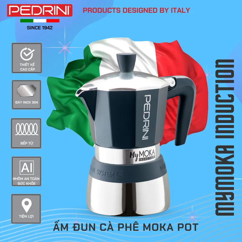PEDRINI Bộ 3 Gioăng & 1 Lọc Thay Thế Kaffettiera Ấm Pha Cà Phê 3 Tách 13