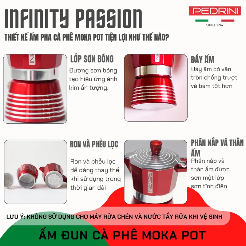 PEDRINI Phễu Thay Thế Kaffettiera Ấm Pha Cà Phê 1 Tách 13