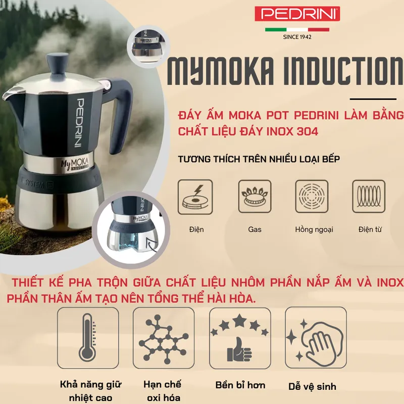 PEDRINI Phễu Thay Thế Kaffettiera Ấm Pha Cà Phê 6 Tách 12
