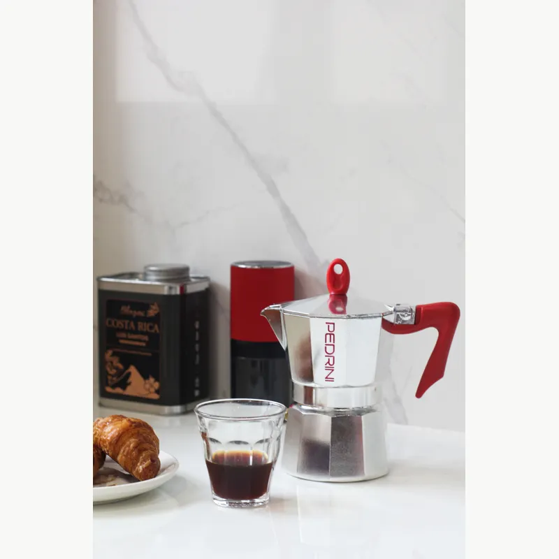 PEDRINI Tay Cầm Thay Thế Kaffettiera Ấm Pha Cà Phê 2 Tách - Đỏ 2