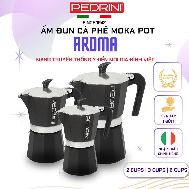 PEDRINI Tay Cầm Thay Thế Kaffettiera Ấm Pha Cà Phê 2 Tách - Đỏ 6