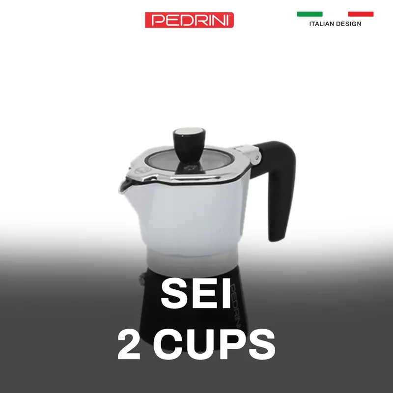 PEDRINI Sei Moka plus Ấm Pha Cà Phê 2 Tách - Nhôm Sơn 7
