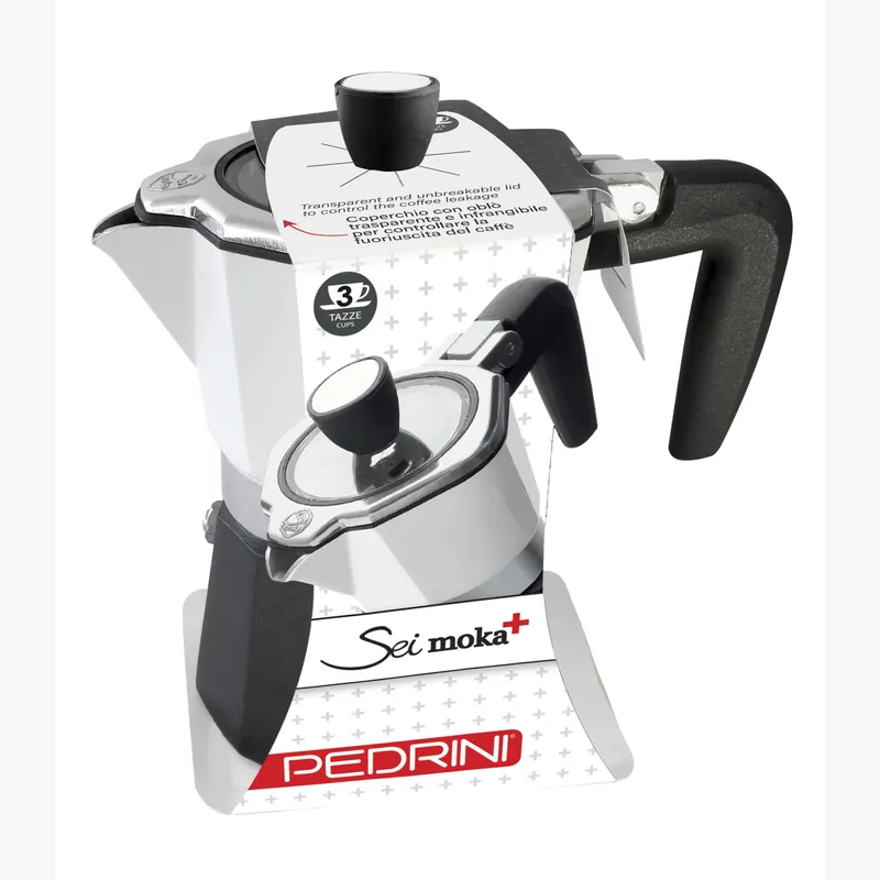 PEDRINI Sei Moka plus Ấm Pha Cà Phê 3 Tách - Nhôm Sơn 6